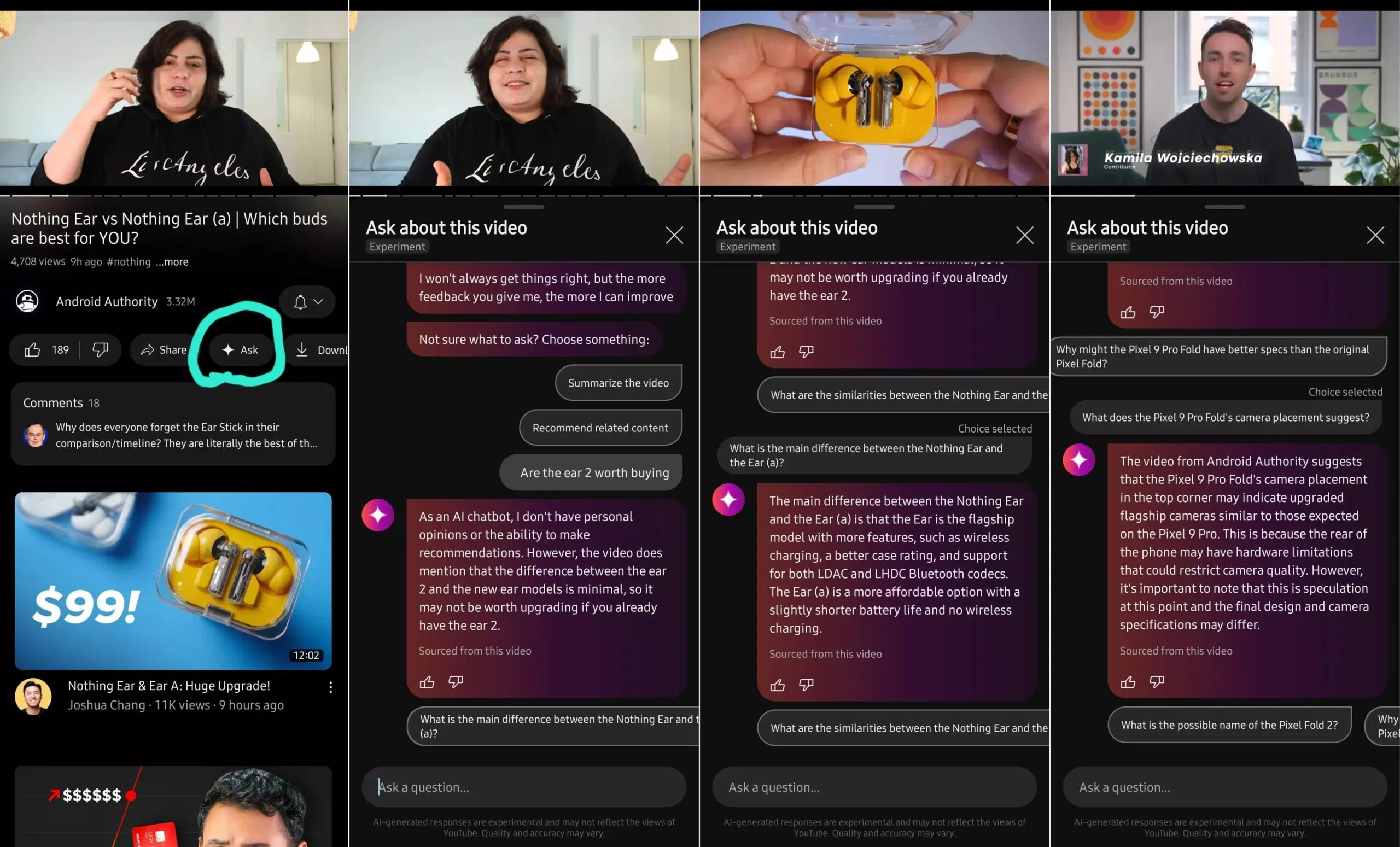 AI Ask, YouTube không chỉ là nơi để xem video mà còn là một nền tảng tương tác, nơi bạn có thể đặt câu hỏi và nhận câu trả lời ngay tức thì, từ đó mở rộng kiến thức và tăng cường sự tương tác với nội dung bạn quan tâm (Ảnh: Internet) AI Ask, YouTube không chỉ là nơi để xem video mà còn là một nền tảng tương tác, nơi bạn có thể đặt câu hỏi và nhận câu trả lời ngay tức thì, từ đó mở rộng kiến thức và tăng cường sự tương tác với nội dung bạn quan tâm (Ảnh: Internet)