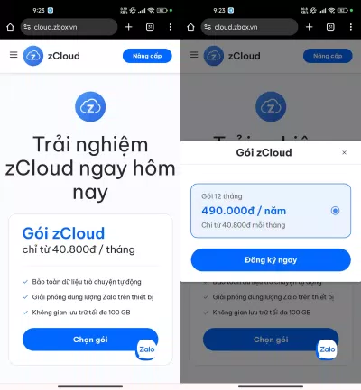 Với chi phí 490.000 đ/ năm, người dùng sẽ có đầy đủ những tiện ích mà zcloud mang lại (Ảnh: Internet)