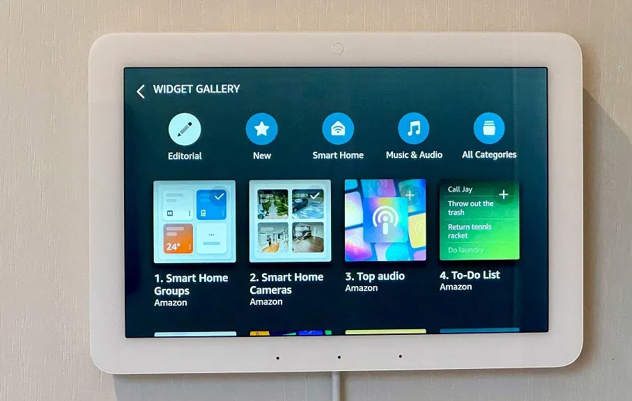 Các widget trên màn hình Echo Hub (Ảnh: Internet) Các widget trên màn hình Echo Hub (Ảnh: Internet)