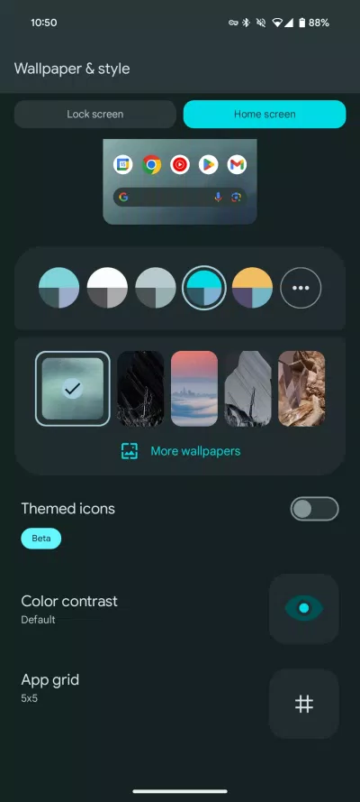 Android 15 Beta 2 xuất hiện tùy chọn “Độ tương phản màu sắc” trong phần Hình nền và phong cách (Ảnh: Internet) Android 15 Beta 2 xuất hiện tùy chọn “Độ tương phản màu sắc” trong phần Hình nền và phong cách (Ảnh: Internet)
