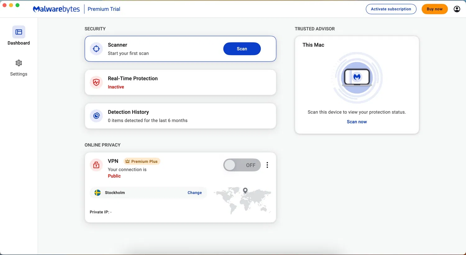 Giao diện người dùng của Malwarebytes trên máy Mac (Ảnh: Internet) Giao diện người dùng của Malwarebytes trên máy Mac (Ảnh: Internet)