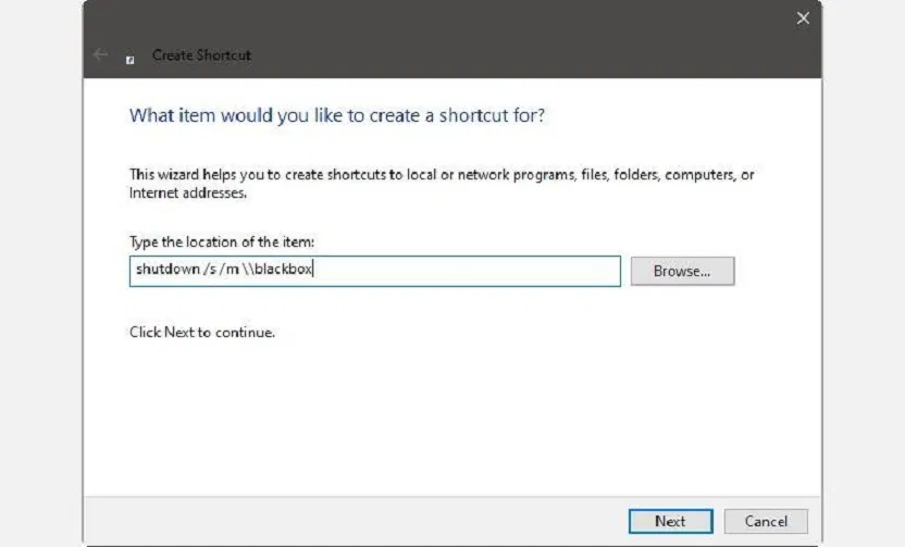 Tạo shortcut tắt máy tính từ xa (Ảnh: Internet) Tạo shortcut tắt máy tính từ xa (Ảnh: Internet)