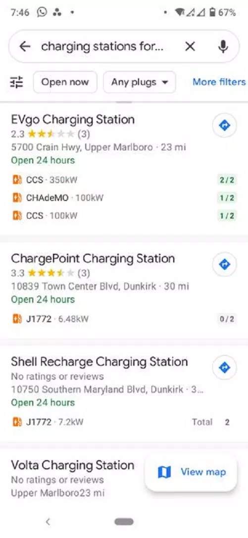 Xem thông tin về trạm sạc trong Google Maps (Ảnh: Internet) Xem thông tin về trạm sạc trong Google Maps (Ảnh: Internet)