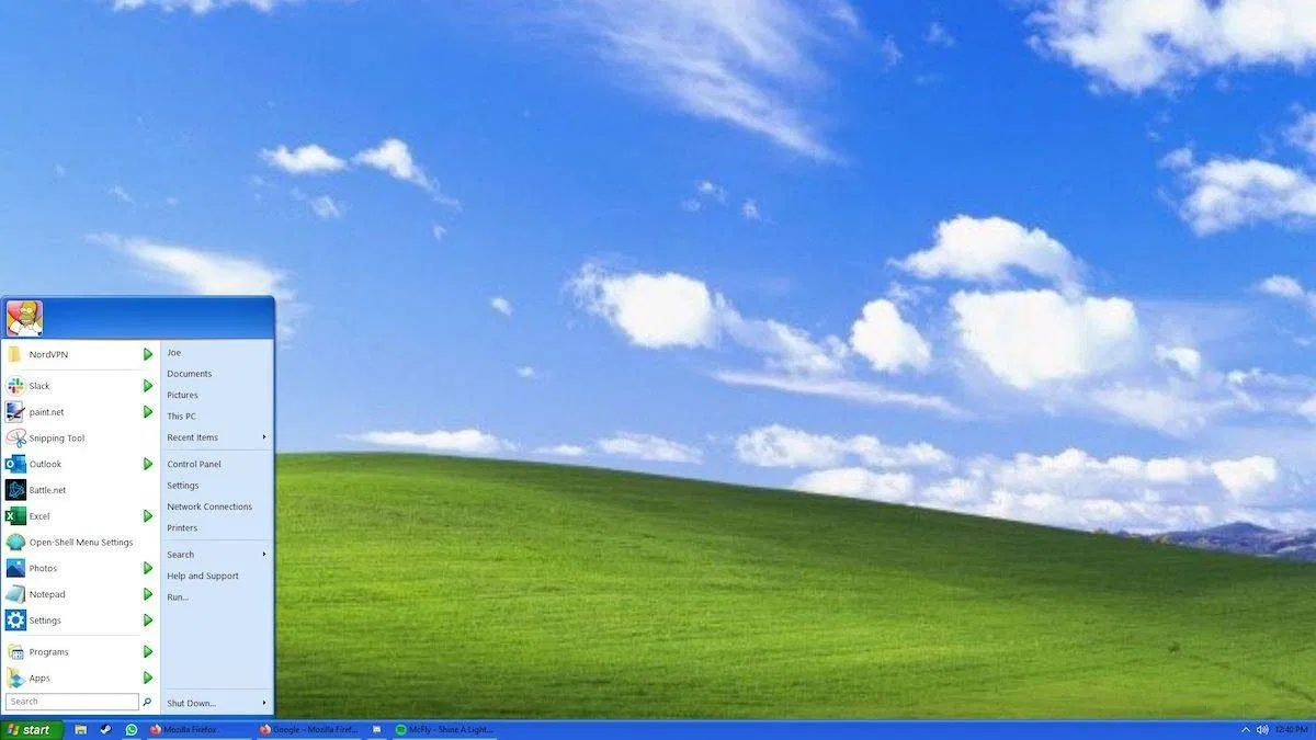 Giao diện Windows XP trong Windows 10 (Ảnh: Internet)