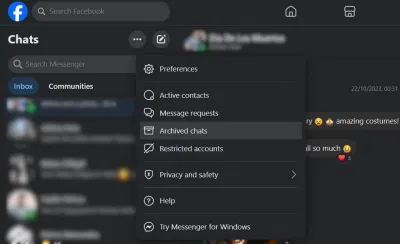Tìm các cuộc chat đã được lưu trữ trong Facebook (Ảnh: Internet) Tìm các cuộc chat đã được lưu trữ trong Facebook (Ảnh: Internet)