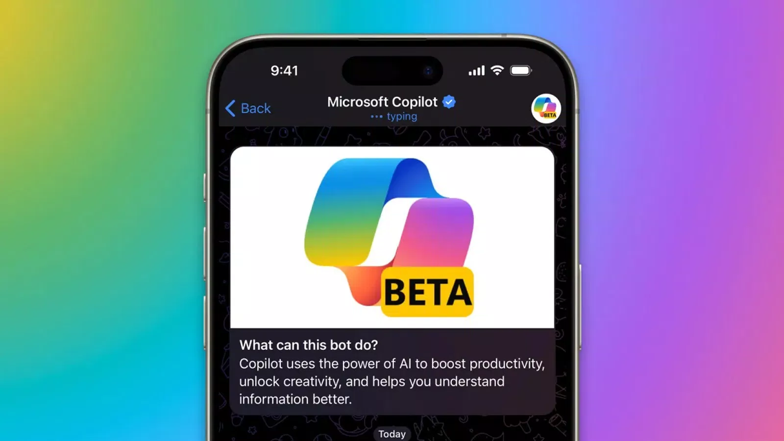 Microsoft vừa công bố việc tích hợp chatbot Copilot, trợ lý AI thông minh, vào ứng dụng nhắn tin Telegram (Ảnh: Internet)