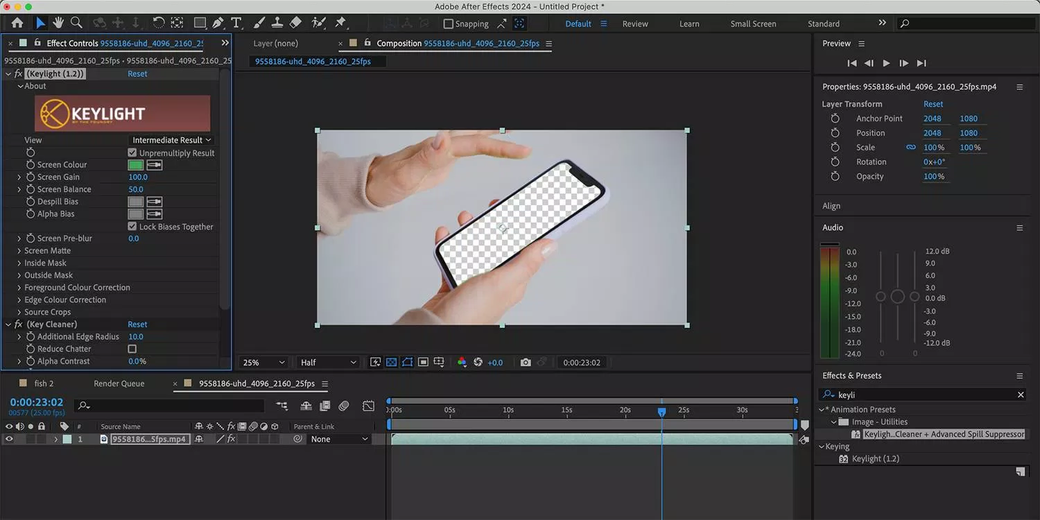 Màn hình xanh trong After Effects (Ảnh: Internet) Màn hình xanh trong After Effects (Ảnh: Internet)