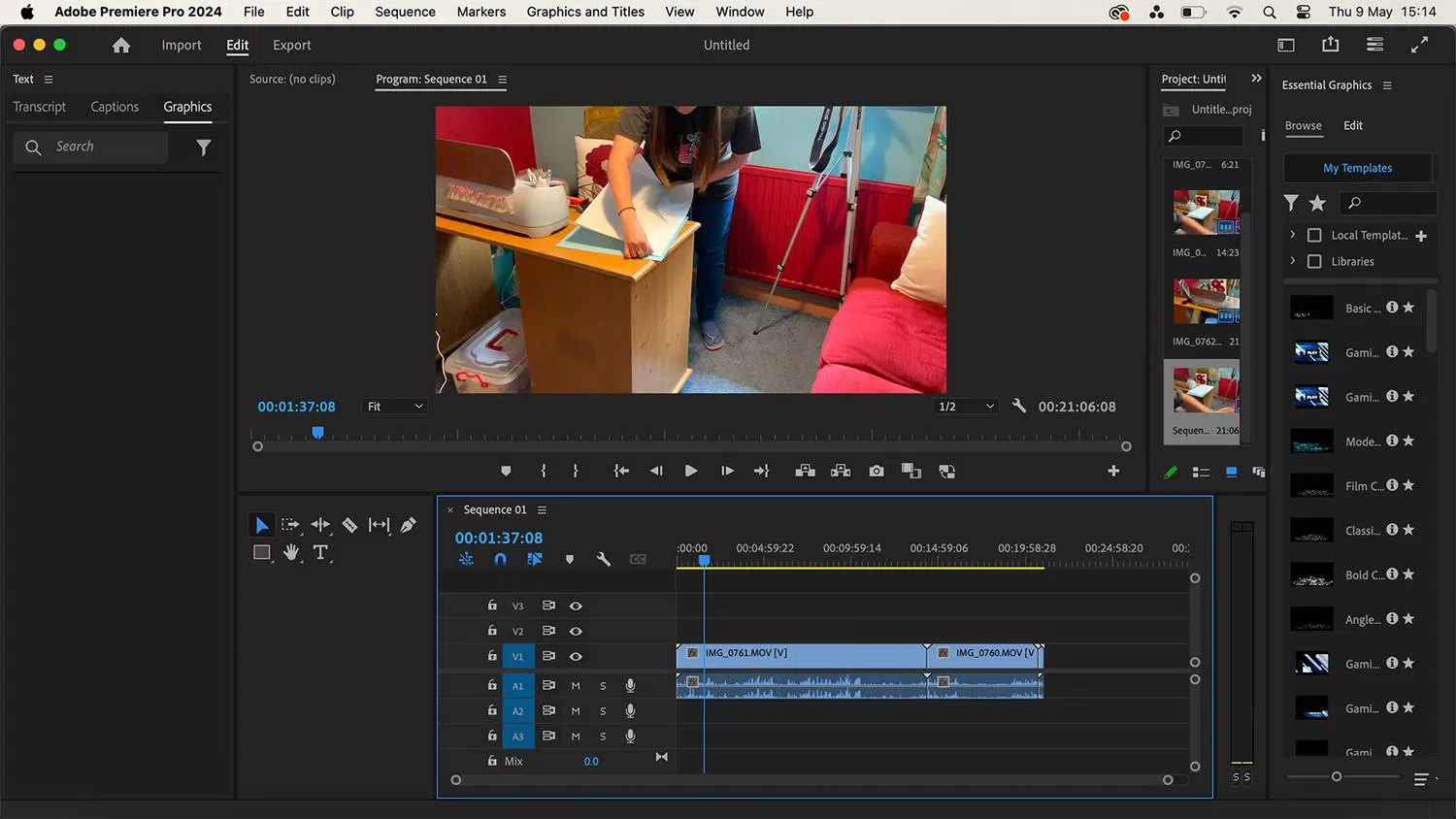 Chỉnh sửa video trong Premiere Pro (Ảnh: Internet)