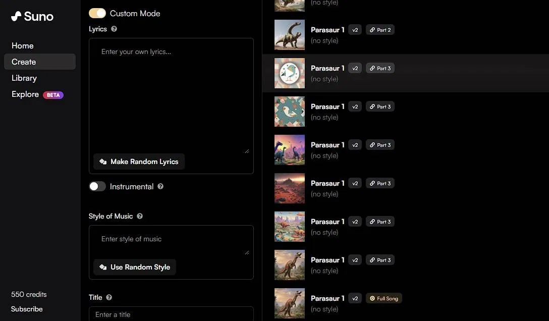 Công cụ AI tạo nhạc Suno (Ảnh: Internet) Công cụ AI tạo nhạc Suno (Ảnh: Internet)