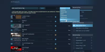 Sắp xếp game trên Steam theo chất lượng đánh giá (Ảnh: Internet) Sắp xếp game trên Steam theo chất lượng đánh giá (Ảnh: Internet)