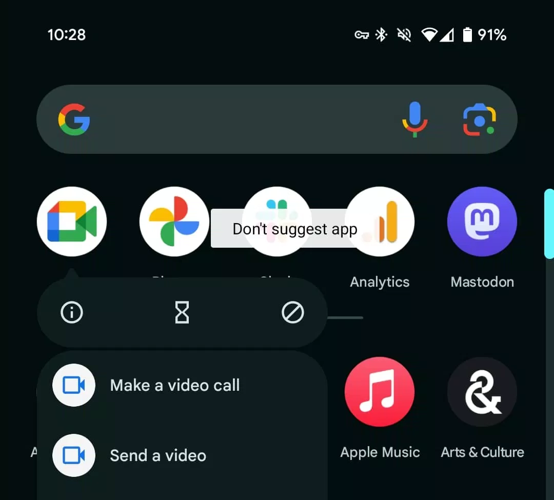 Android 15 Beta 2, Google đã giới thiệu một tùy chọn mới cho Pixel Launcher, cho phép người dùng tắt tính năng đề xuất ứng dụng (Ảnh: Internet)