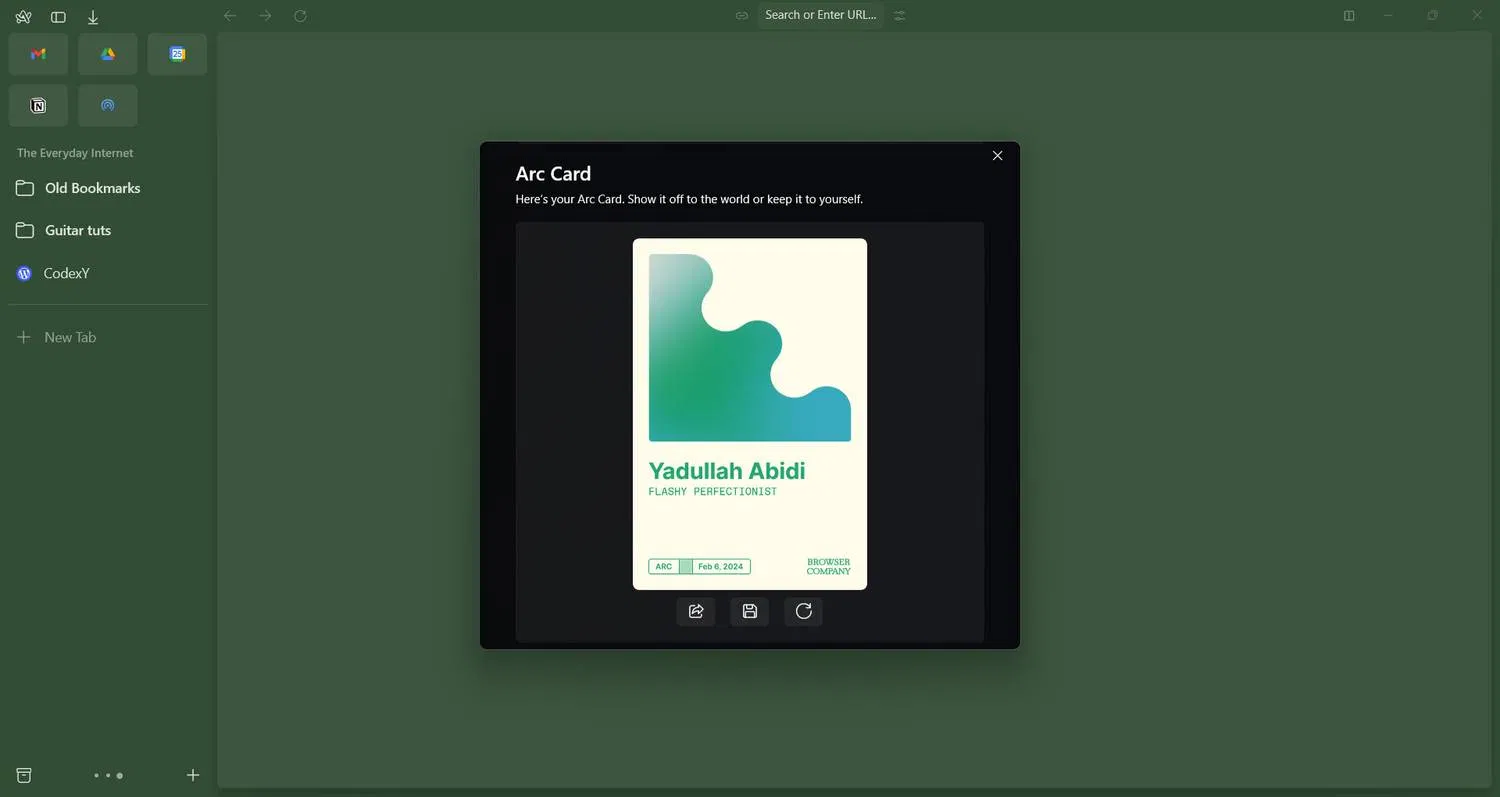 Giao diện trình duyệt Arc trên Windows (Ảnh: Internet) Giao diện trình duyệt Arc trên Windows (Ảnh: Internet)