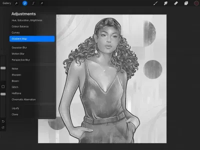 Ứng dụng Procreate với công cụ điều chỉnh Bản đồ chuyển màu (Ảnh: Internet) Ứng dụng Procreate với công cụ điều chỉnh Bản đồ chuyển màu (Ảnh: Internet)