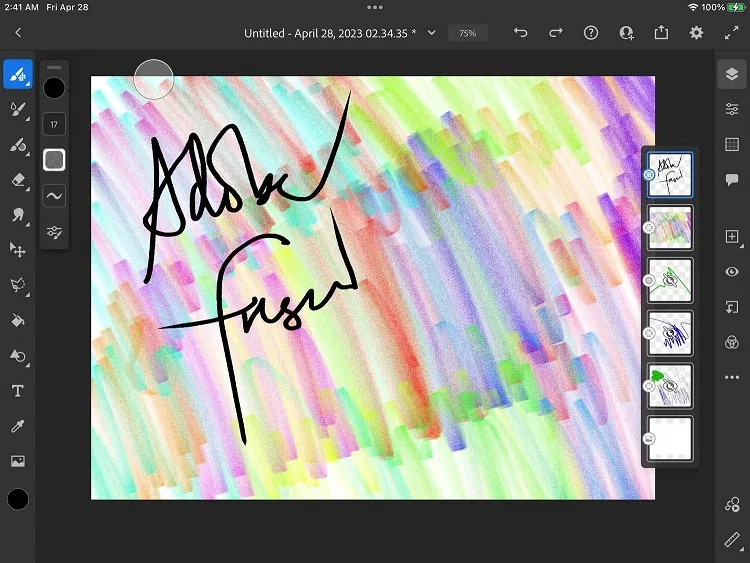 Ứng dụng Adobe Fresco trên màn hình iPad (Ảnh: Internet) Ứng dụng Adobe Fresco trên màn hình iPad (Ảnh: Internet)