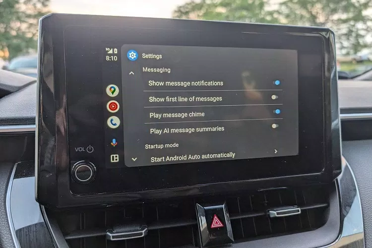 Cài đặt tin nhắn trong Android Auto (Ảnh: Internet)