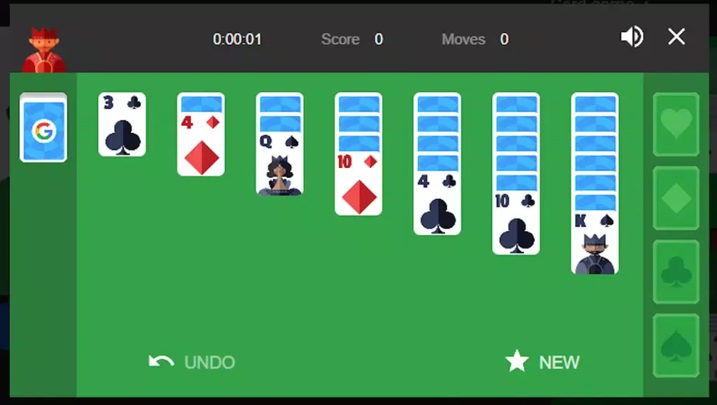 Game Solitaire bí ẩn trên Google (Ảnh: Internet)