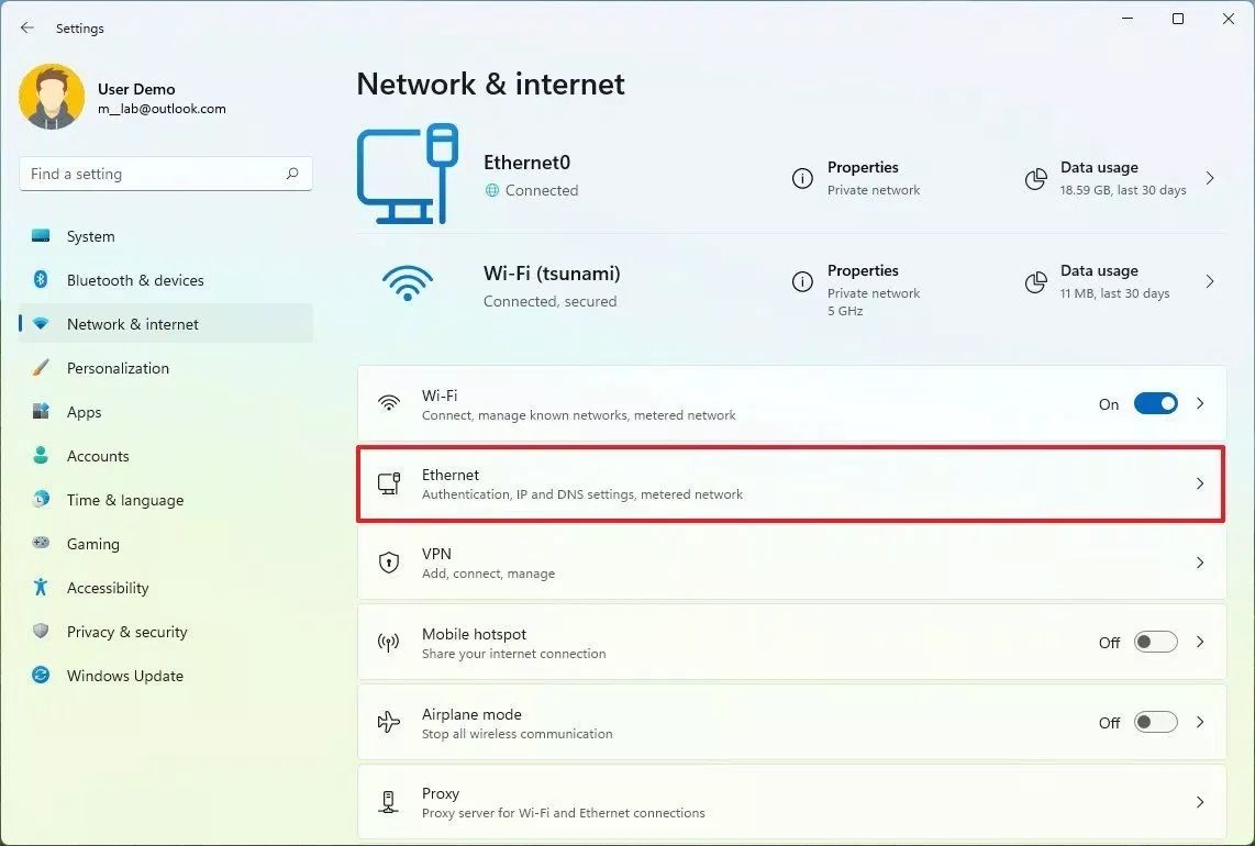 Cách đổi DNS trong Windows 11 bằng setting (Ảnh: Internet)