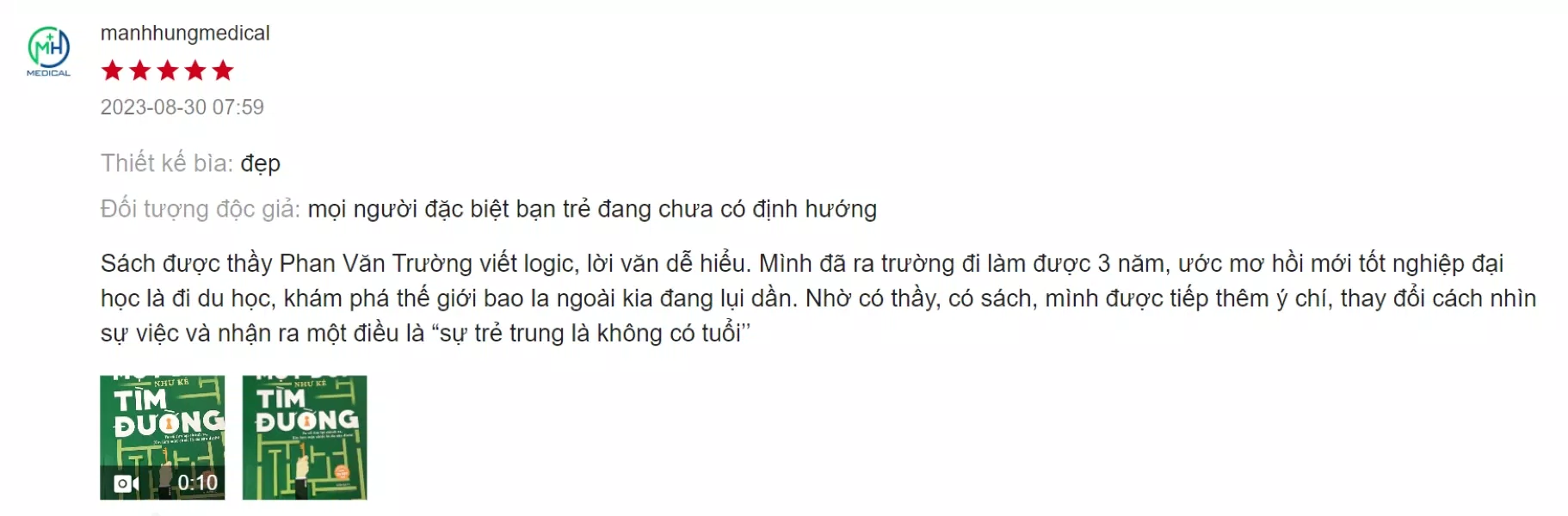 Cảm nhận đánh giá của bạn đọc về cuốn sách ( Ảnh: BlogAnChoi )