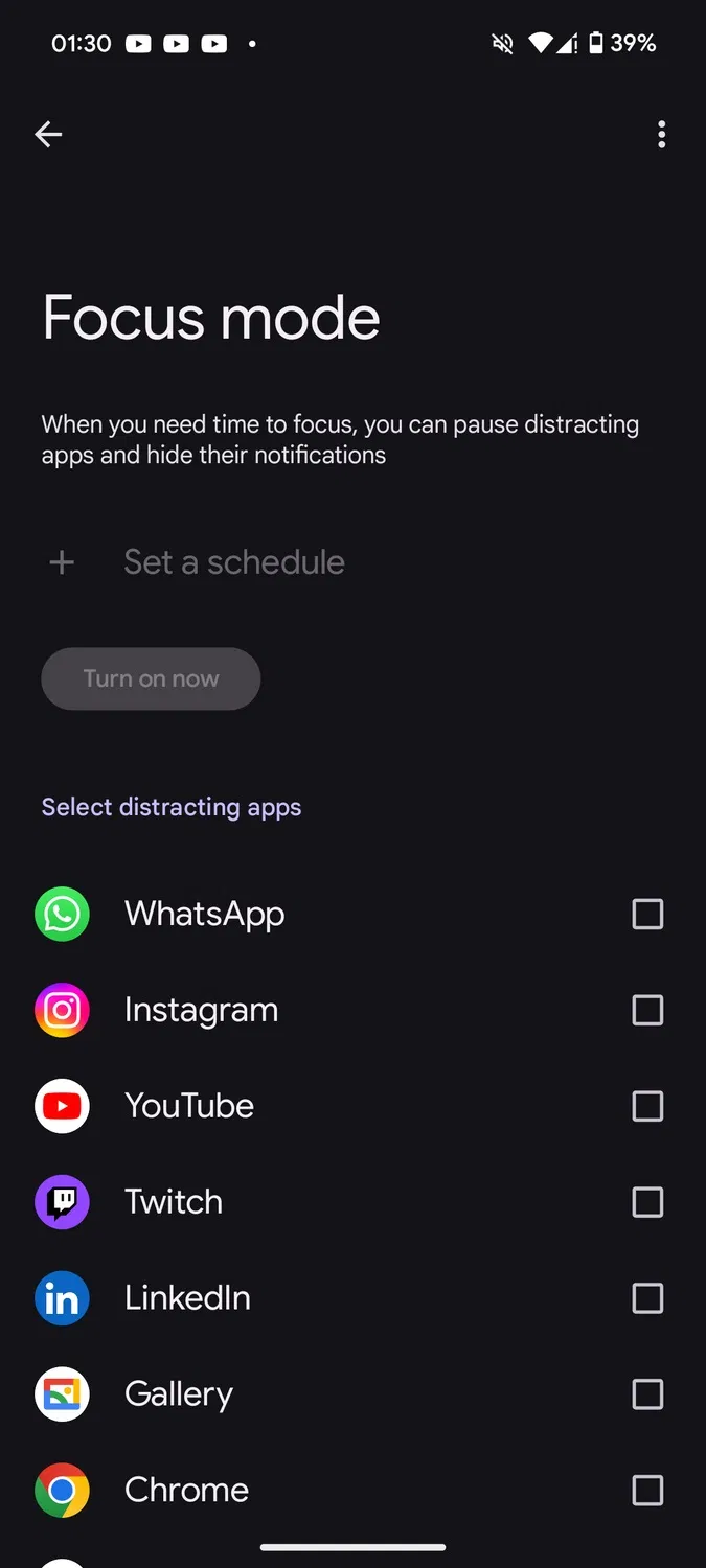 Chế độ tập trung của điện thoại Android (Ảnh: Internet) Chế độ tập trung của điện thoại Android (Ảnh: Internet)
