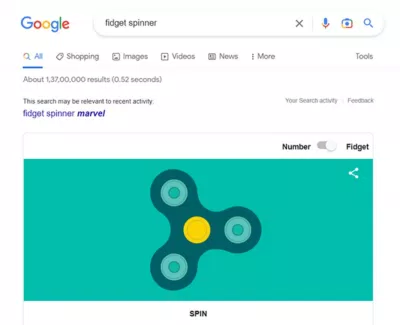Fidget Spinner trên Google