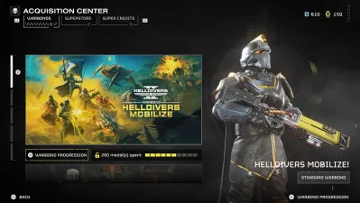 Menu trong game Helldivers 2 Warbond (Ảnh: Internet) Menu trong game Helldivers 2 Warbond (Ảnh: Internet)