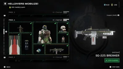 Súng ngắn tự động SG-225 Breaker trong game Helldivers 2 (Ảnh: Internet) Súng ngắn tự động SG-225 Breaker trong game Helldivers 2 (Ảnh: Internet)