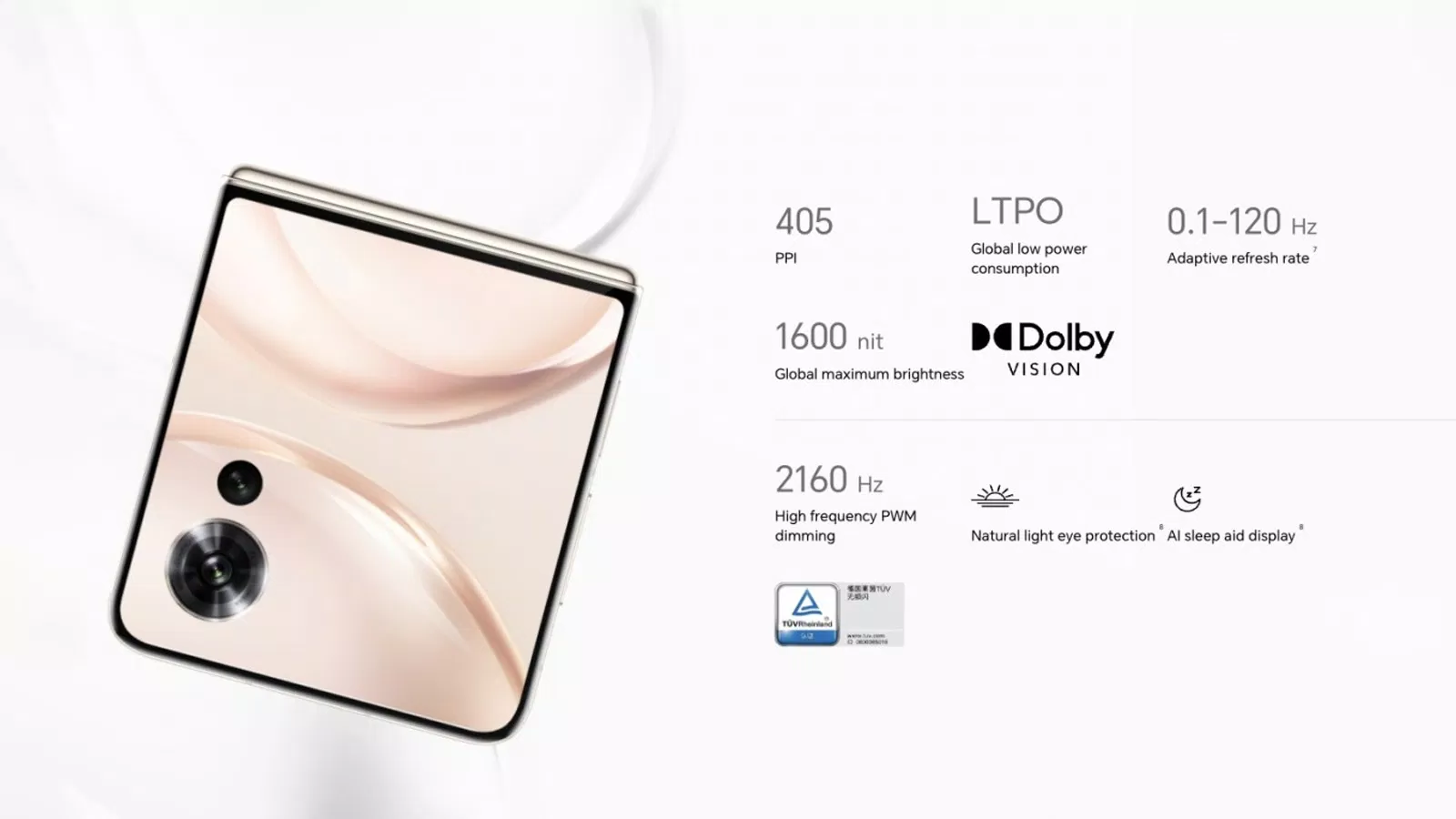 HONOR Magic V Flip chính là màn hình phụ "tràn viền" có kích thước lên tới 4 inch, lớn nhất trong số các điện thoại gập vỏ sò hiện nay (Ảnh: Internet) HONOR Magic V Flip chính là màn hình phụ "tràn viền" có kích thước lên tới 4 inch, lớn nhất trong số các điện thoại gập vỏ sò hiện nay (Ảnh: Internet)