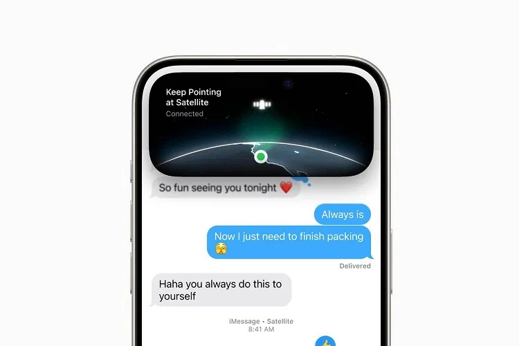 Tin nhắn qua vệ tinh trên iPhone (Ảnh: Internet) Tin nhắn qua vệ tinh trên iPhone (Ảnh: Internet)