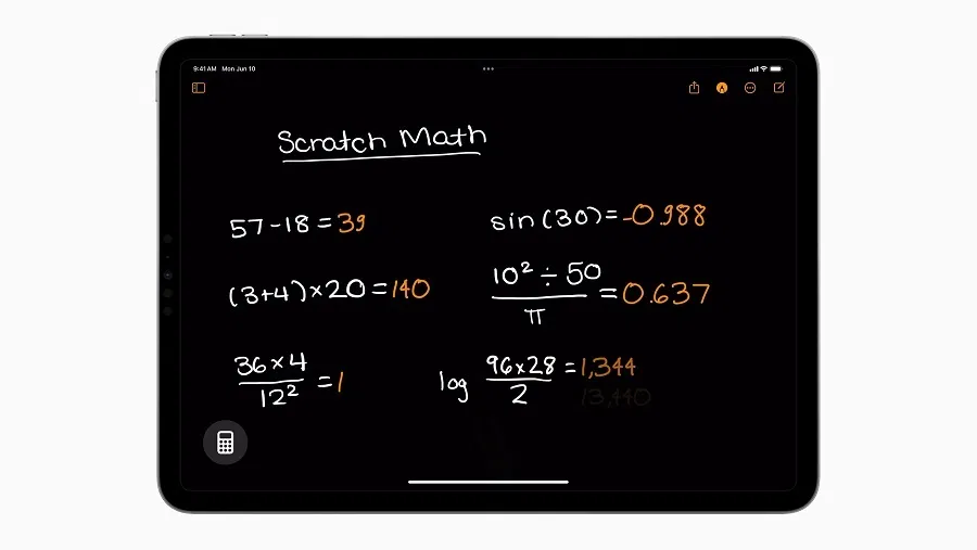 Ứng dụng Máy tính trong hệ điều hành iPadOS 18 (Ảnh: Internet)