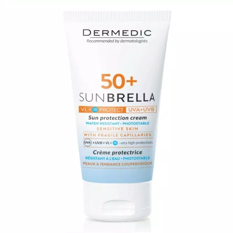 Thiết kế của kem chống nắng Dermedic Sunbrella SPF 50+ Sun Protection Cream Skin With Fragile Capillaries (Nguồn: Internet)