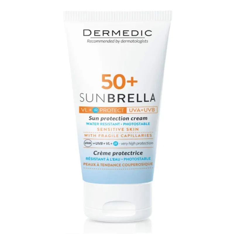 Thiết kế của kem chống nắng Dermedic Sunbrella SPF 50+ Sun Protection Cream Skin With Fragile Capillaries (Nguồn: Internet)