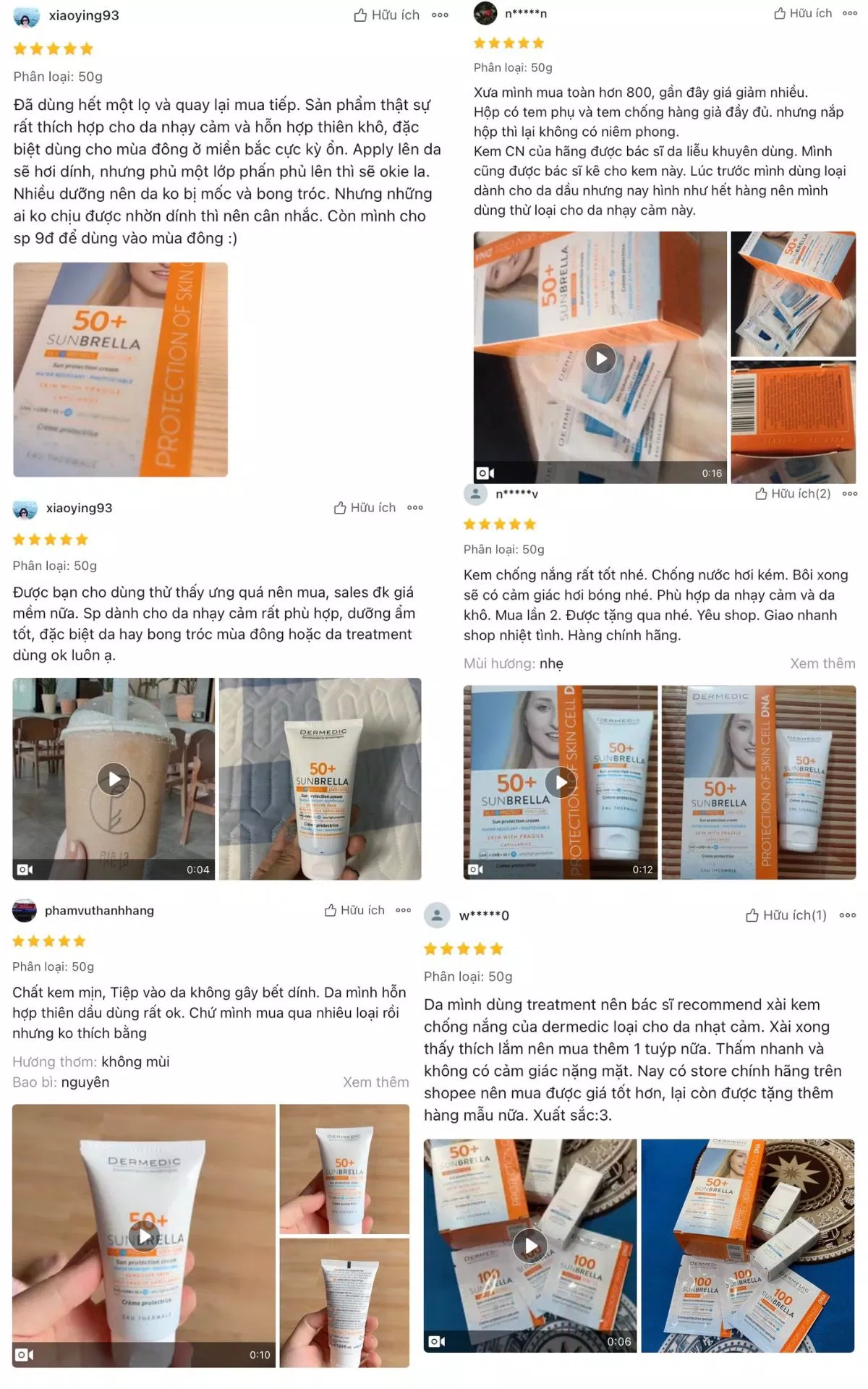 Đánh giá về kem chống nắng Dermedic Sunbrella SPF 50+ Sun Protection Cream Skin With Fragile Capillaries (Nguồn: Internet)