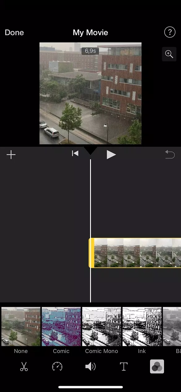 Chỉnh sửa màu trong ứng dụng iMovie (Ảnh: Internet)