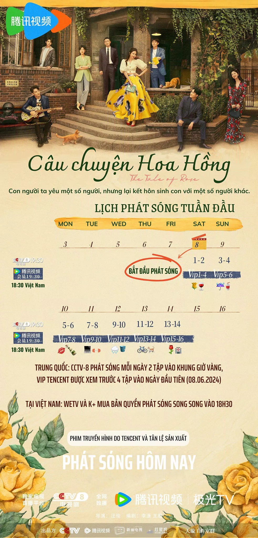 Lịch chiếu phim Câu Chuyện Hoa Hồng (Ảnh: Internet)