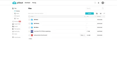 Nền tảng lưu trữ đám mây pCloud (Ảnh: Internet) Nền tảng lưu trữ đám mây pCloud (Ảnh: Internet)