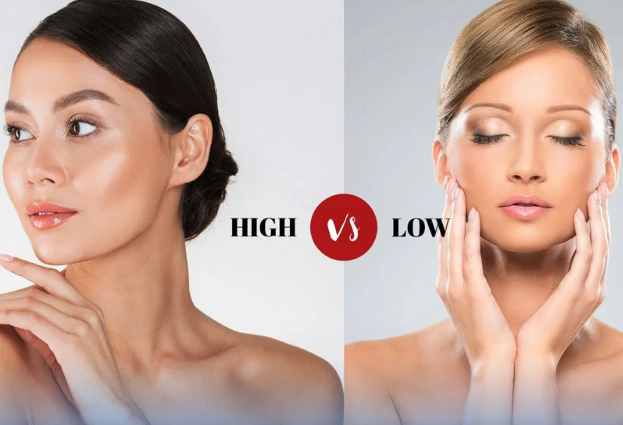 Cách xác định gò má cao, thấp (Ảnh: Internet)