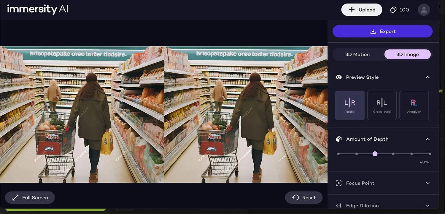 Công cụ Immersity AI tạo hình ảnh 3D (Ảnh: Internet) Công cụ Immersity AI tạo hình ảnh 3D (Ảnh: Internet)