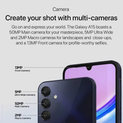Một số thông số camera cơ bản trên Galaxy A15 LTE (Nguồn: Internet)