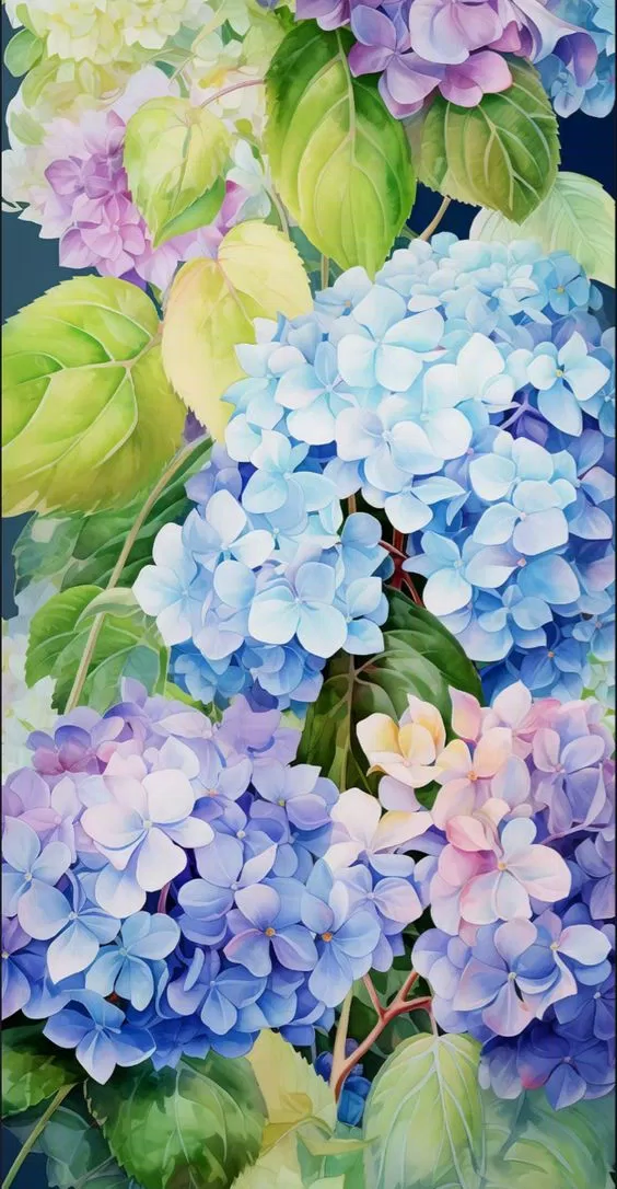 Tranh hoa cẩm tú cầu đẹp (Ảnh: Internet)