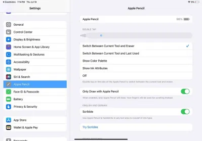 Cài đặt bút cảm ứng Apple Pencil trên iPad (Ảnh: Internet) Cài đặt bút cảm ứng Apple Pencil trên iPad (Ảnh: Internet)