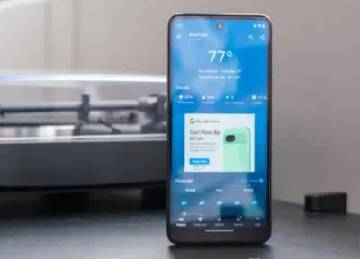 Thông báo thời tiết trên điện thoại Motorola Moto G 5G (2024) (Ảnh: Internet) Thông báo thời tiết trên điện thoại Motorola Moto G 5G (2024) (Ảnh: Internet)