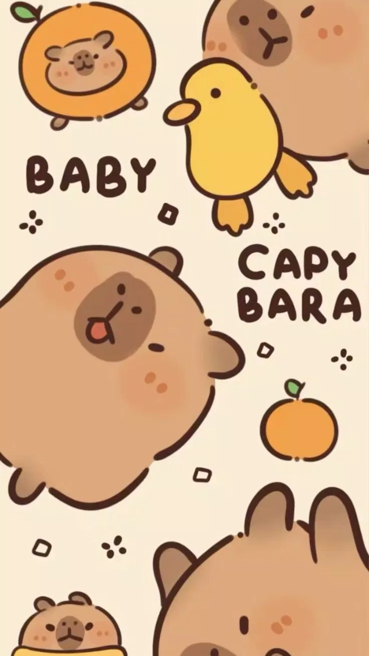 Hình nền Capybara siêu đáng yêu