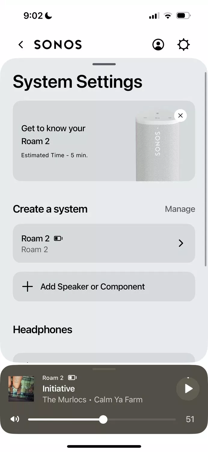 Ứng dụng Sonos điều khiển loa Roam 2 trên điện thoại (Ảnh: Internet) Ứng dụng Sonos điều khiển loa Roam 2 trên điện thoại (Ảnh: Internet)