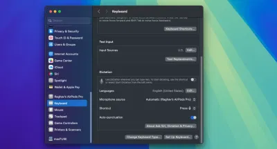 Cài đặt bàn phím trong macOS (Ảnh: Internet) Cài đặt bàn phím trong macOS (Ảnh: Internet)