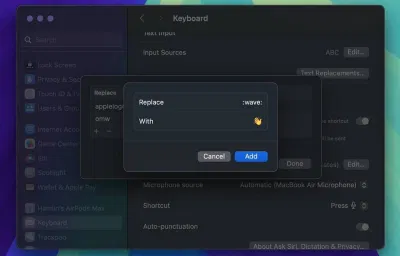 Đặt phím tắt cho emoji trong macOS (Ảnh: Internet) Đặt phím tắt cho emoji trong macOS (Ảnh: Internet)