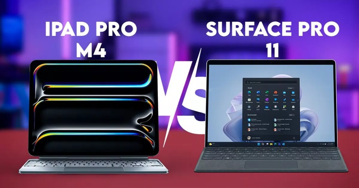So sánh máy tính bảng iPad Pro M4 và Surface Pro 11 (Ảnh: Internet)