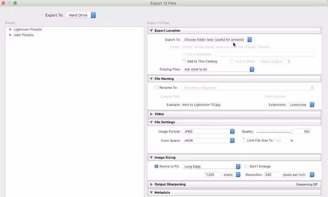 Menu xuất file của Lightroom Classic (Ảnh: Internet) Menu xuất file của Lightroom Classic (Ảnh: Internet)