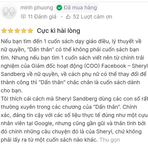 Đánh giá trên Tiki (Nguồn: Internet)