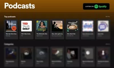 Nghe podcast bằng ứng dụng Spotify (Ảnh: Internet) Nghe podcast bằng ứng dụng Spotify (Ảnh: Internet)