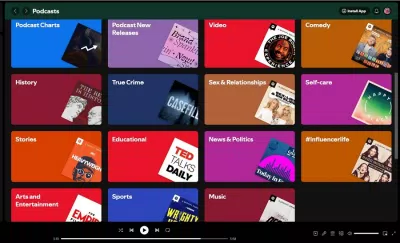 Phần Podcast của Spotify trong phiên bản dành cho máy tính (Ảnh: Internet) Phần Podcast của Spotify trong phiên bản dành cho máy tính (Ảnh: Internet)